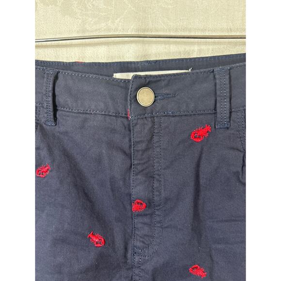 Croft Barrow VTG Skort 6 Navy Blue Red Embroidered Lobsters Shorts Skirt Stretch - Picture 4 of 10